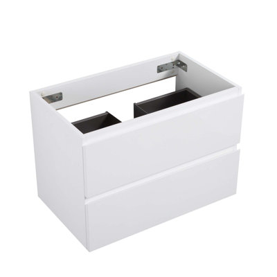 (Base Only) Wall Mount Bathroom Vanity Base With 2 Drawers