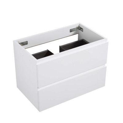 Pre-Assembled Wall-Mounted Bathroom Cabinet with 2 Drawers - No Basin Included, Space-Saving Storage Solution