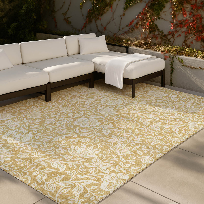 Machine Washable Indoor/Outdoor Chantille ACN2572 Floral Rug, Plum, 9' x 12'