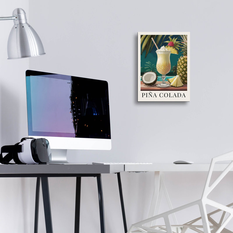 Art mural en verre Pina Colada »par Andreas Magnusson, 12 po x 16 po, H 16 po x l 12 po x P 0,13 po