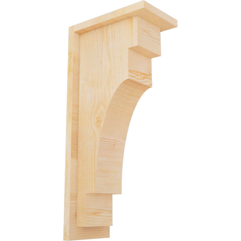Mediterranean Corbel w/Backplate, 22" H x 6" W x 10" D, Douglas Fir, Rough Sawn