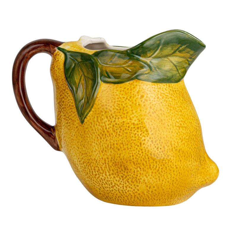 Sunny Orchard Stoneware Lemon Pitcher