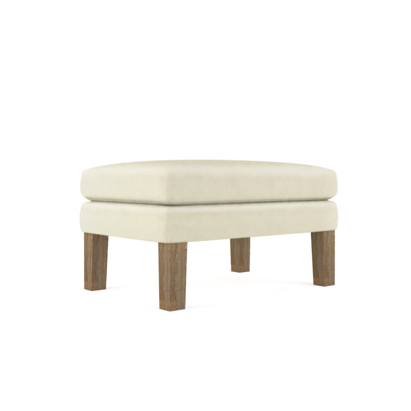 Repose-pieds Charlton, Velours moelleux imprimé bleu, Naturel