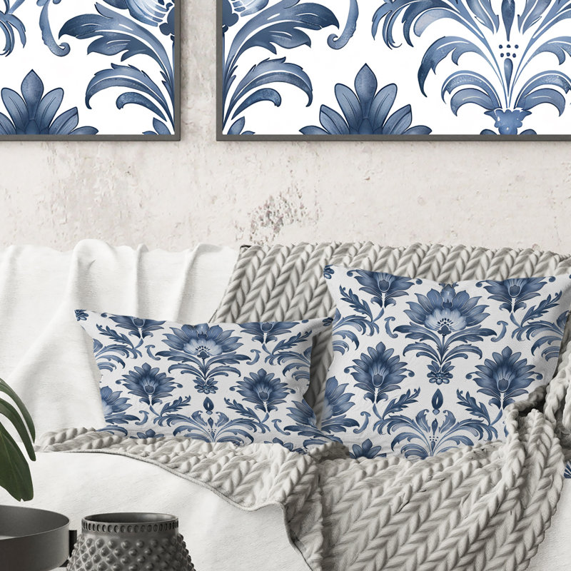 Blue Damask Delight - Coussin lombaire transitionnel