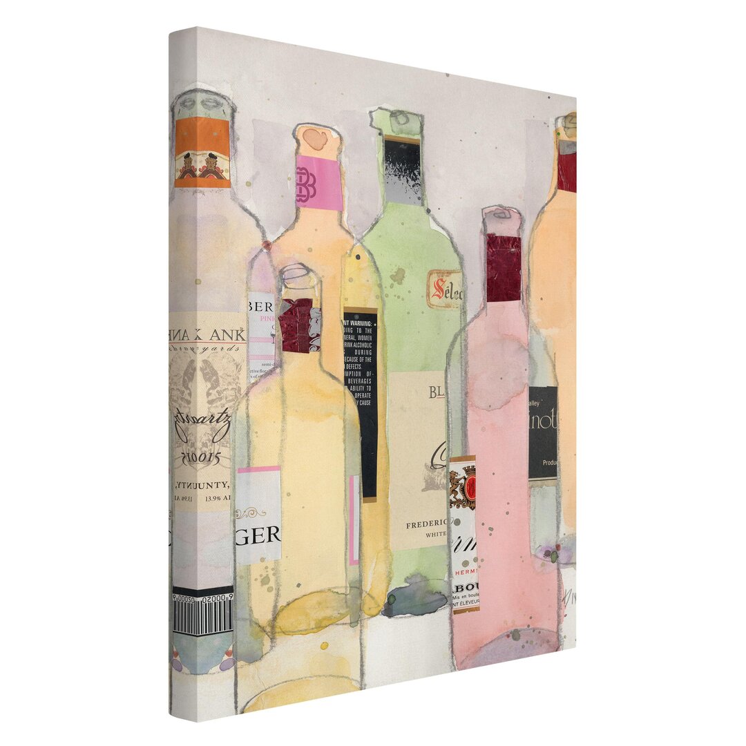 Leinwandbild Wine Bottles in Watercolor I