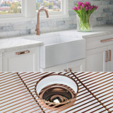 Luxury 33" L x 20" W Dual Mount Kitchen Sink with Basket Strainer