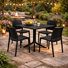 Table carrée intérieure / extérieure en plastique 31,5 po Niche Terrace - 4 chaises empilables en plastique Terrace - noir