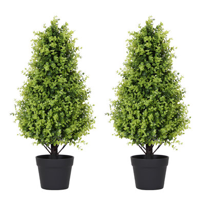 Artificial Boxwood Topiary Faux Boxwood Cone In Pot UV