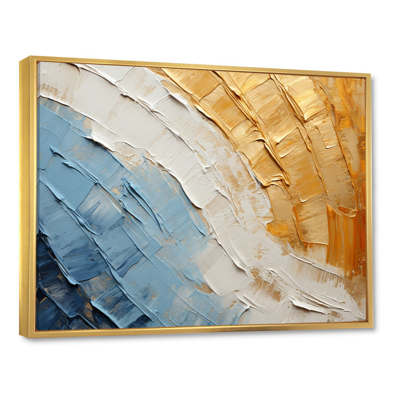 " Minimalism Chasing Rainbows ", Gold Floater Framed, 30" H x 40" W x 1.5" D