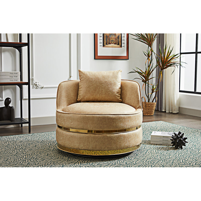 Fauteuil demi-tonneau Modern, Tissu beige
