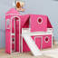 Lit mezzanine double avec tente et tour, glissade