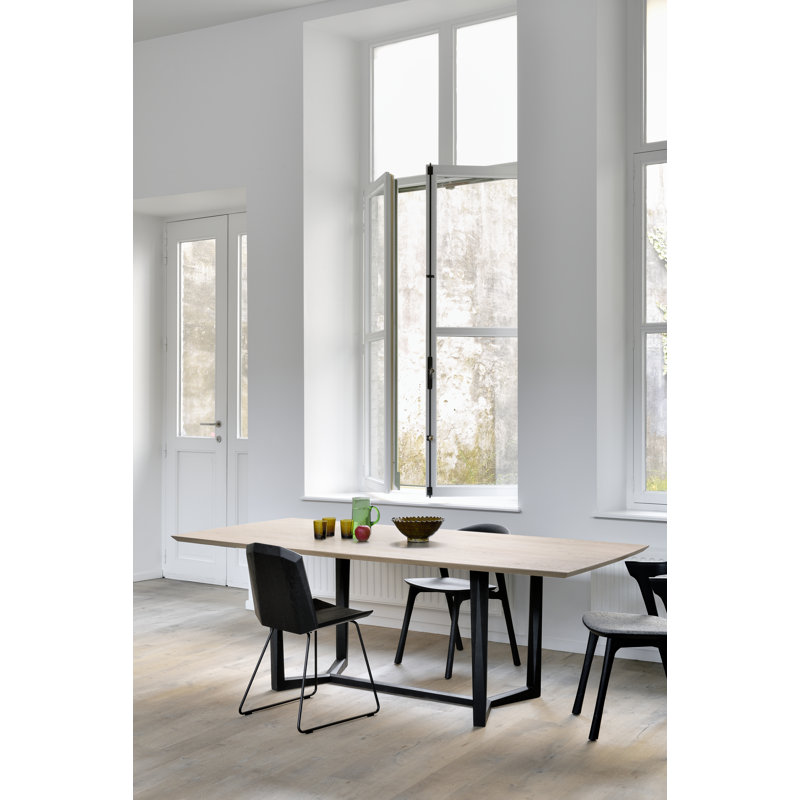 Bok Upholstered Dining Chair, Gray Polyester Blend/Acrylic, Black
