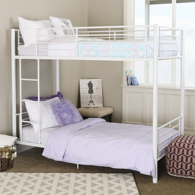 Elisabette Kids Twin Over Twin Bunk Bed, White