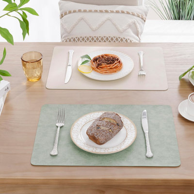 Faux Cowhide Leather Placemats Set