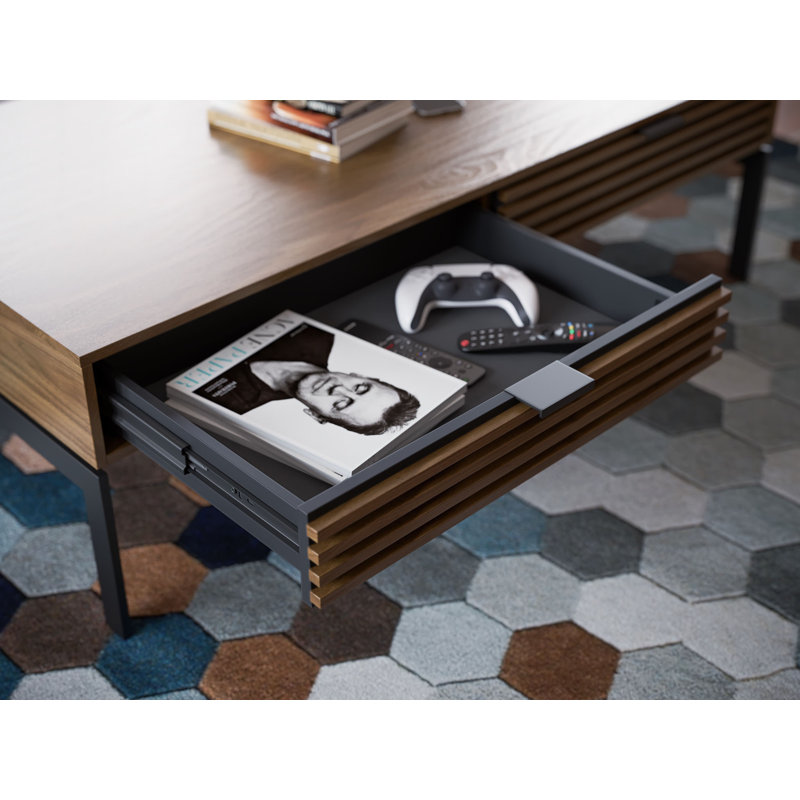 Cora Coffee Table, Natural Walnut, Black