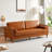 82.48'' Faux Leather Square Arm Sofa,Tufted Sofa,Upholstered Sofa,