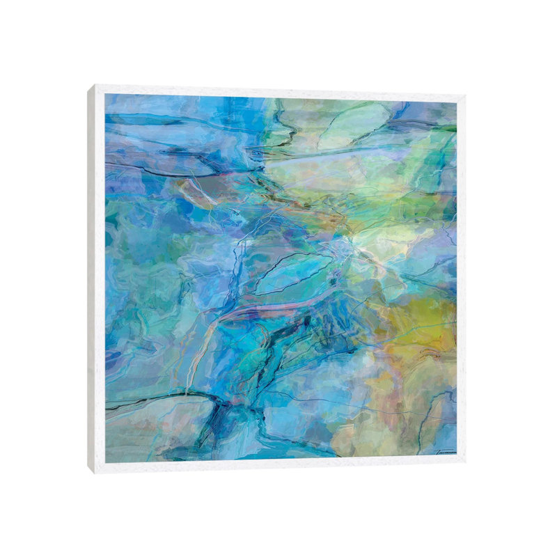 Random V by Michael Tienhaara - Print on Canvas, 66.04cm H x 66.04cm W x 3.81cm D, White Floater Framed