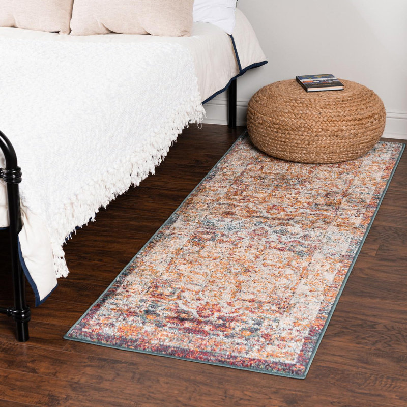 Alresford Oriental Orange Area Rug, Oval 6'1" x 9'