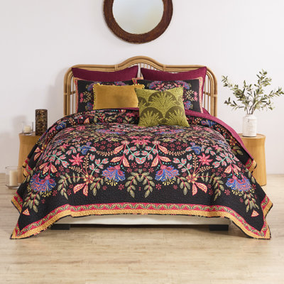 Greenland Home Fashions Jessa Midnight 3-Piece Queen Size Quilt Set 90x90 + 20x26 (2)