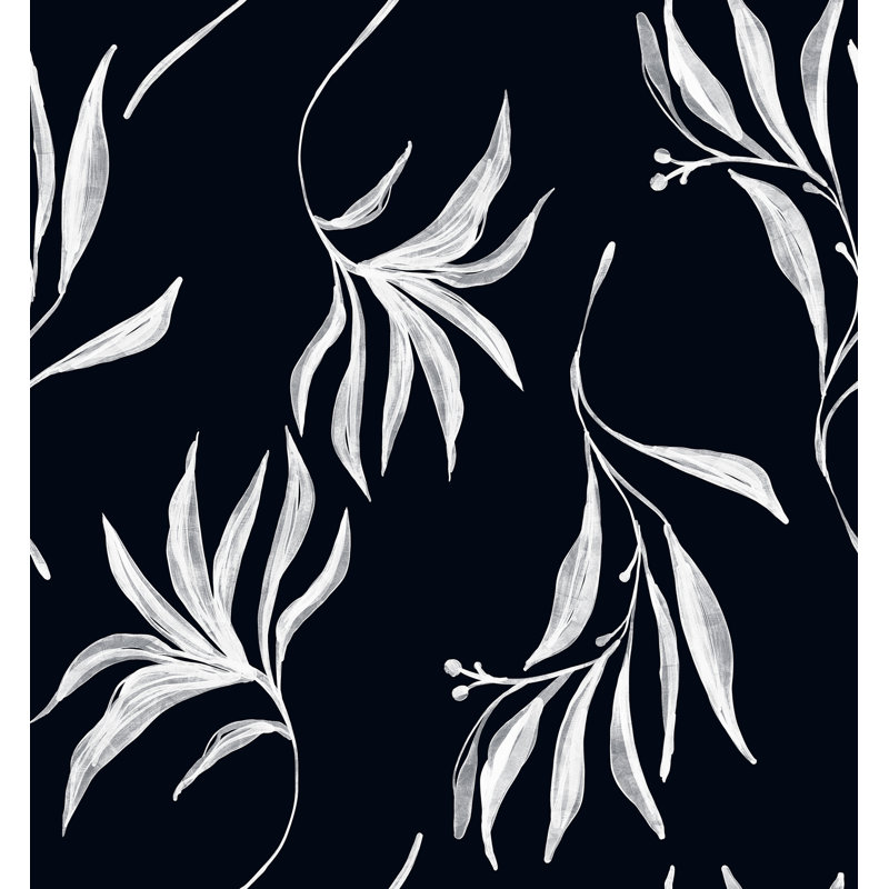 Yuki Osada Floral Wallpaper Double Roll, White/Black