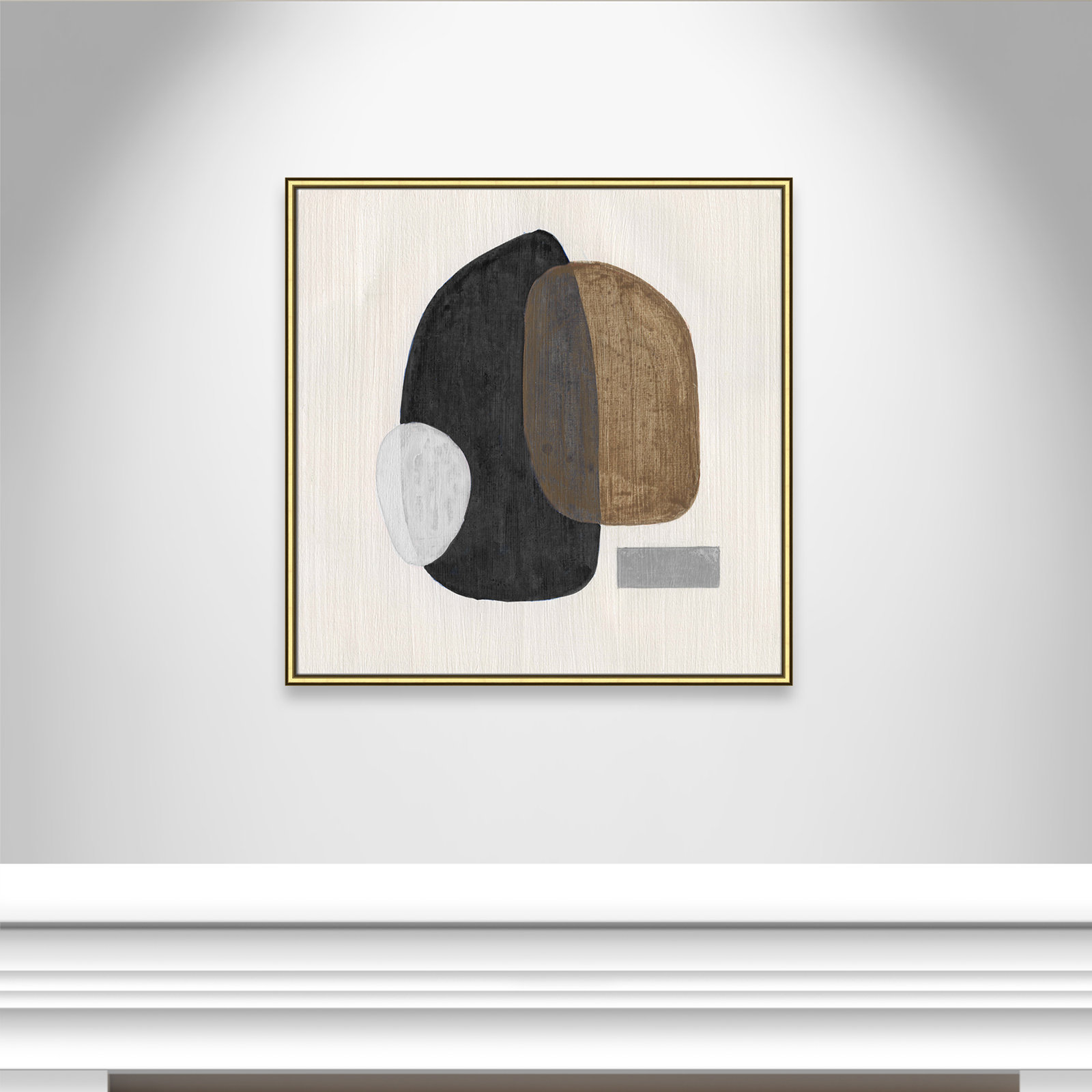 Inola Neutral Stones III Wall Art, 33.25" H x 33.25" W, Gold