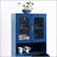 Grande armoire de rangement avec 2 portes vitrées et 2 portes pleines pour un garde-manger organisé et élégant-353952306