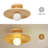 Natural Wood Semi-Flush Mount Light  for Bedroom Corridor Hallway-537222574