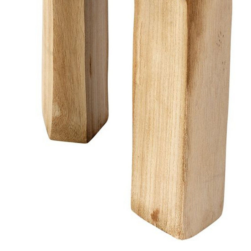 Mesa Natural Wood Handmade Side Table with Unique Bark Detail