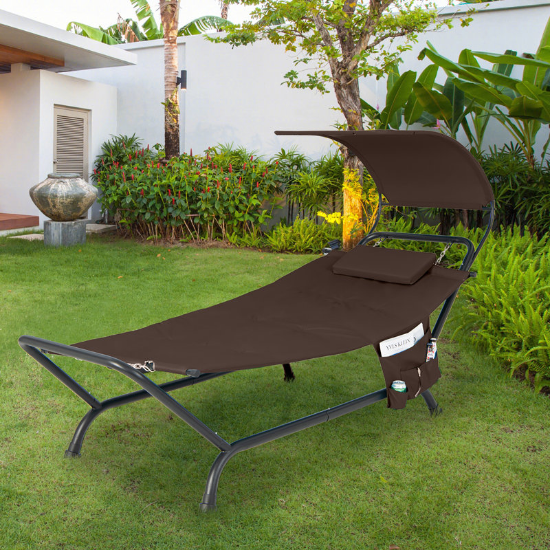 Chaise longue simple avec coussins 95,5 "Dawnella, Brun