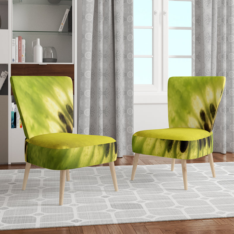 Chaise d'appoint en velours rembourrée à motif floral - Chaise d'appoint moderne à motif floral, Vert