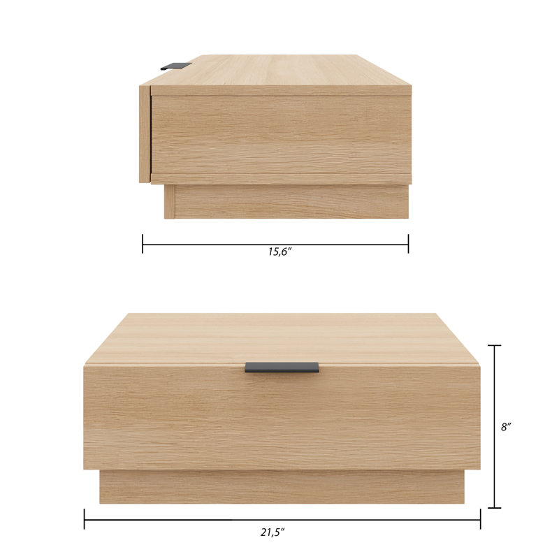 Table de chevet beige Satori, ensemble de 2, Beige