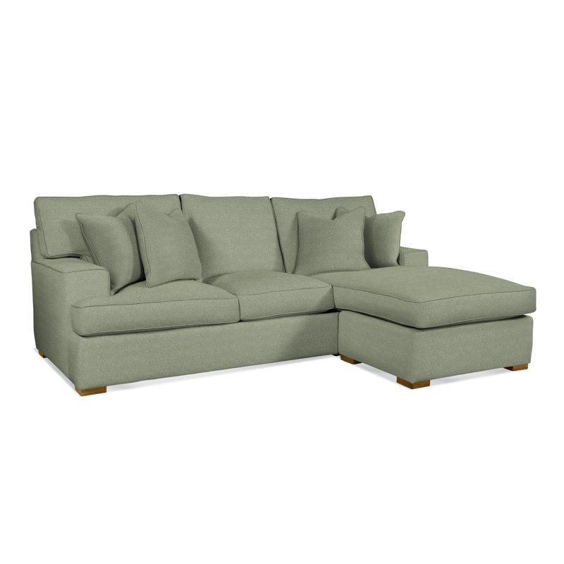 Sadie Sectional, Havana Finish, Green Performance Fabric; 0851-54