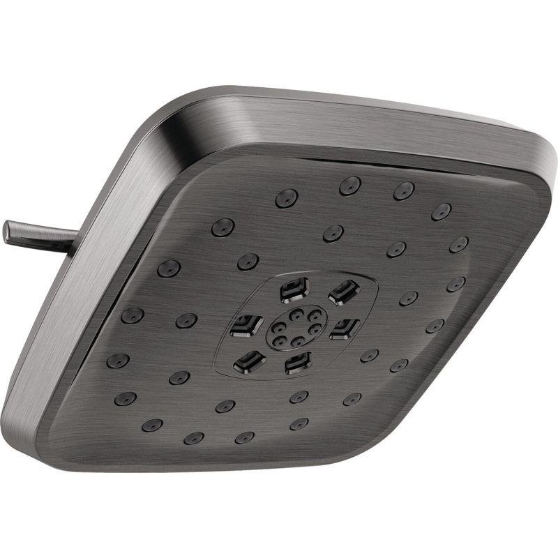 Rain Adjustable Shower Head with H2Okinetic Technology, Lumicoat Black Stainless