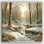 Solitude's Path: empreintes de pas le long d'une forêt enneigée, impression sur toile