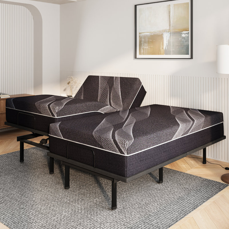 Split King Zero Gravity Adjustable Bed With 12" Memory Foam Mattress, Wireless Remote,Anti Snore Preset