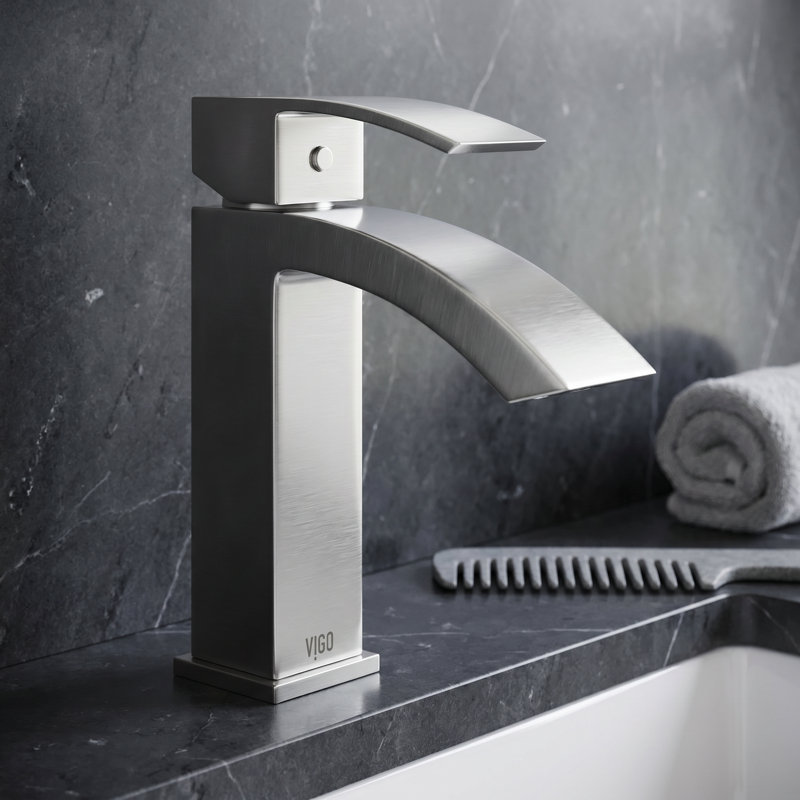 Robinet de salle de bain monotrou Satro, Nickel brossé