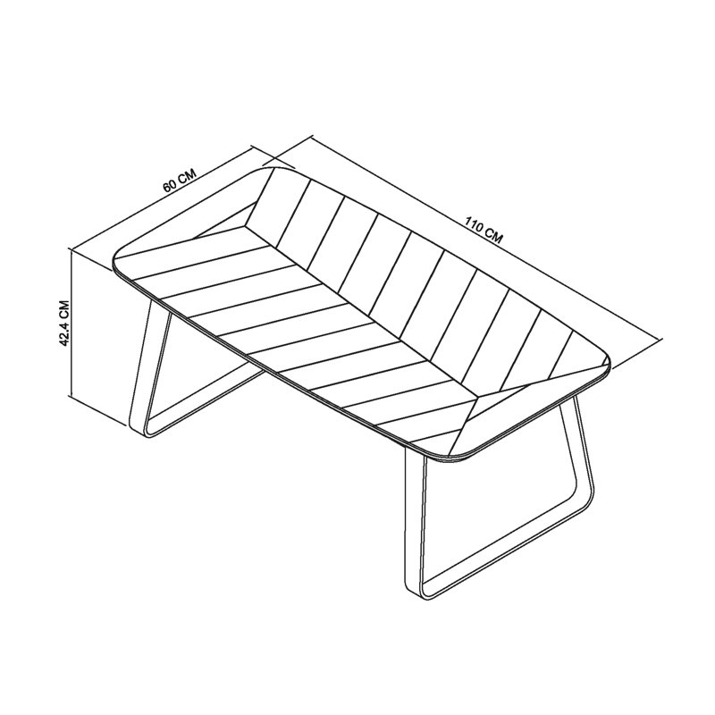 Airina Sled Coffee Table, Grey