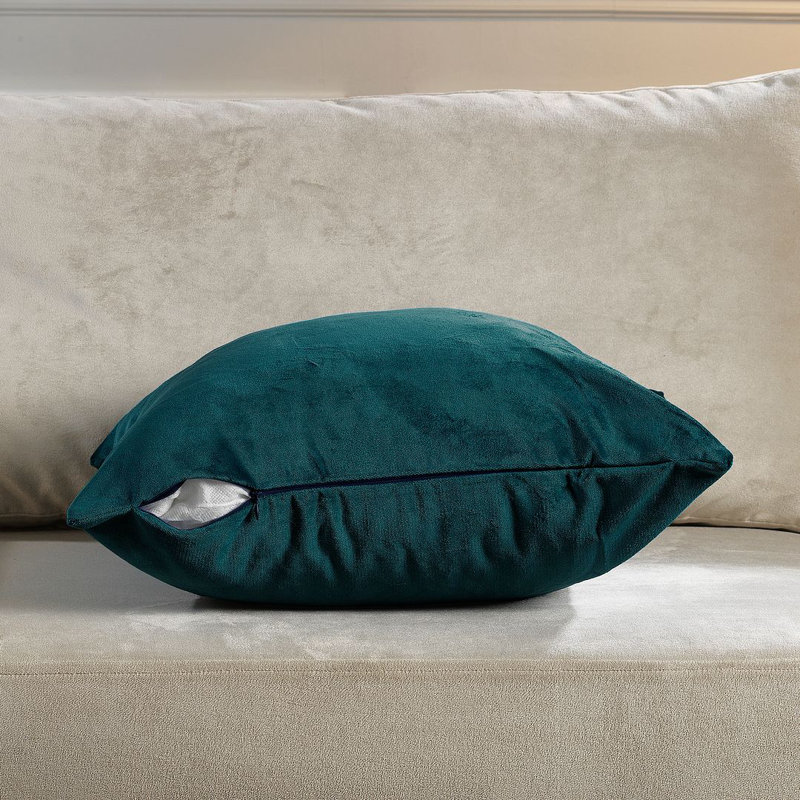 Housse de coussin en velours mat 1pc, Rectangle H 12 po x l 20 po, Vert minuit