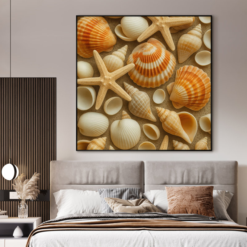 Très grande reproduction d'art sur toile - Paysage côtier de plage, œuvre d'art pour le salon ou la chambre à coucher - «Assemblage requis du cadre (cadre non fini)»