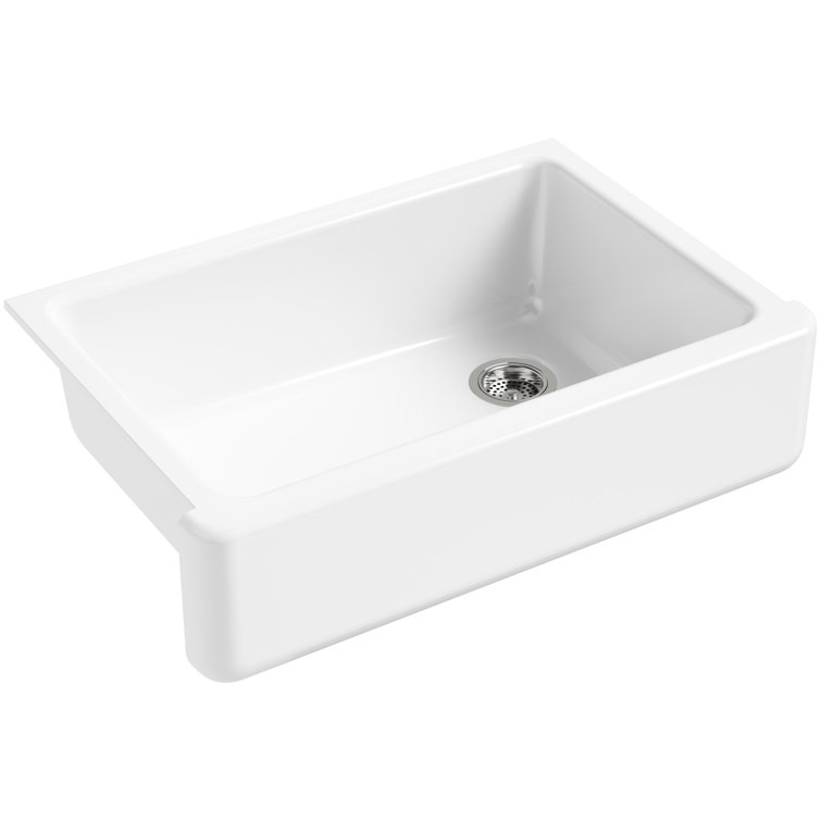 Self-Trimming® 32-11/16" x 21-9/16" x 9-5/8" under-mount single-bowl sink with tall apron