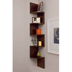 VTRIN Sturdy 5-Tier Corner Shelf with Light