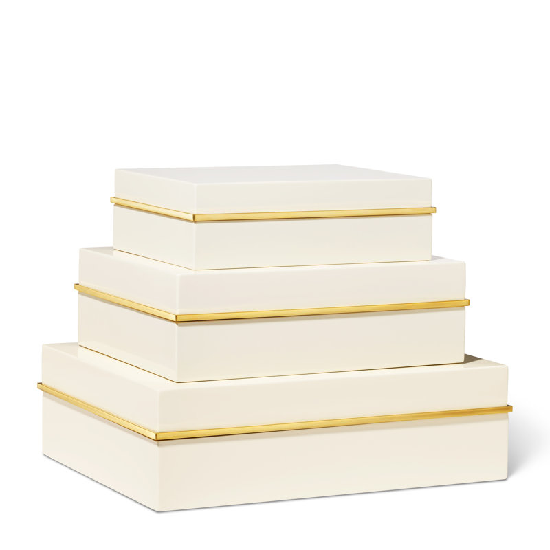 Piero Lacquer Decorative Box, 2" H x 5.1" W x 6.7" D