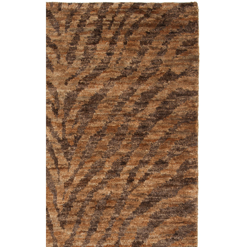 Tapis naturel / noir noué à la main Ferrera, Rectangle 3 pi x 5 pi