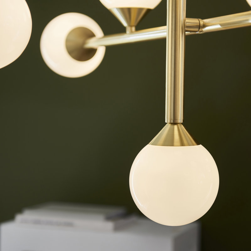 Bendeguz Ottora 10lt Pendant light, White, Satin Brass