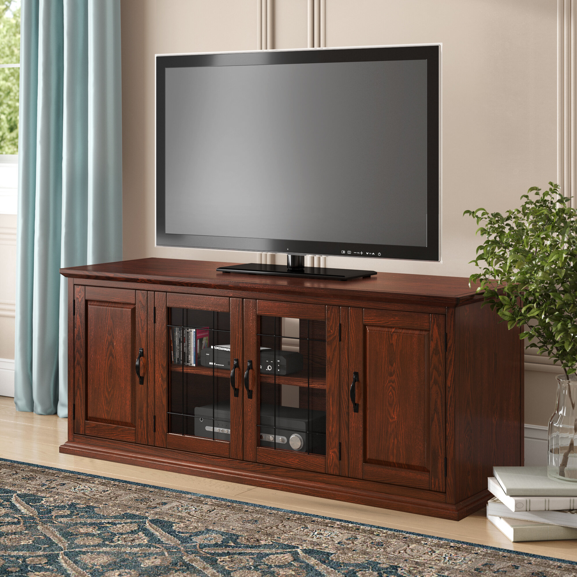 Found it at Wayfair - TV Stand  Black glass tv stand, Glass tv stand, Tv  stand with mount