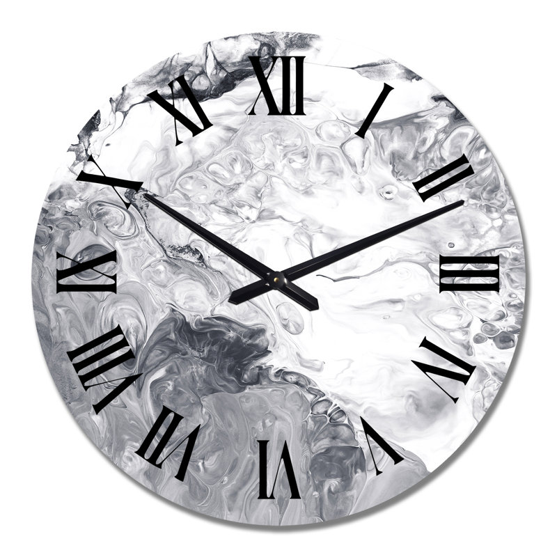 Horloge murale moderne blanc et gris I - horloge murale moderne, Surdimensionné
