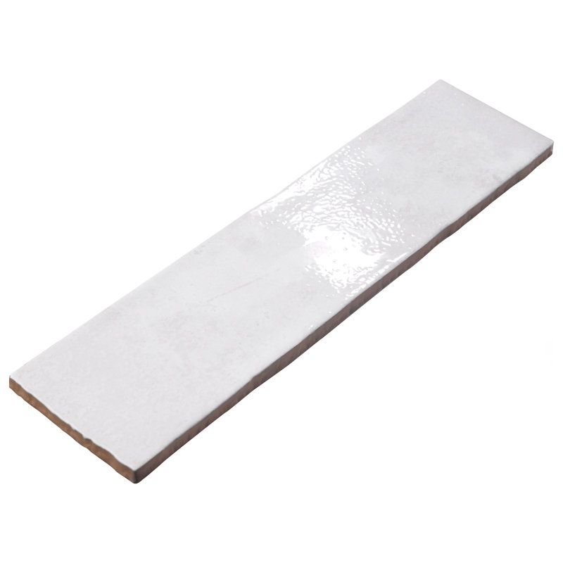 Biarritz 3" x 11.88" Straight Edge Ceramic Brick Look Subway Wall Tile, White