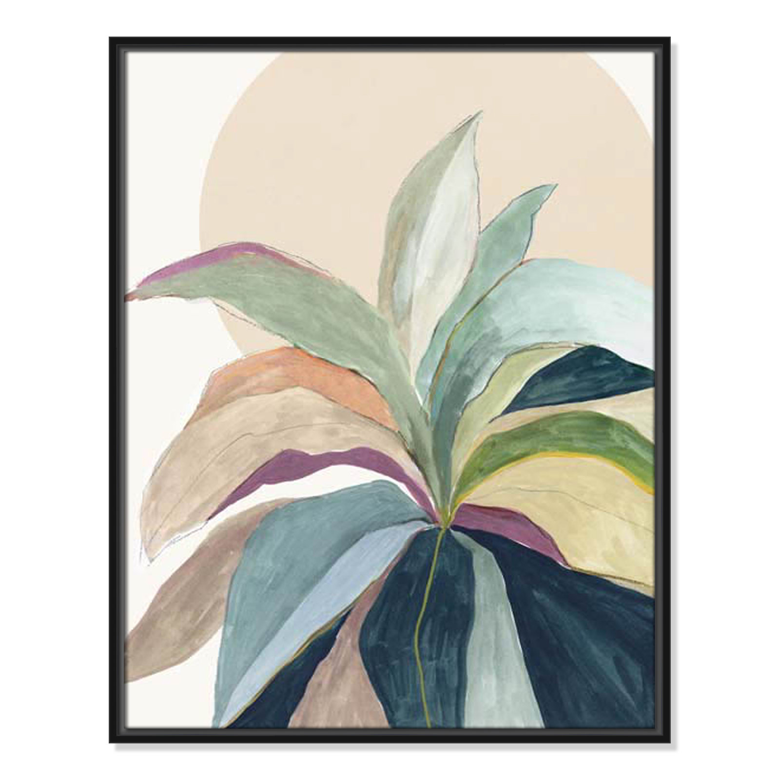 Sherbrooke Sunny Bright Leaves II by Asia Jensen Print, No Mat, 29.5" H x 23.5" W x 2" D, Black Floater Framed