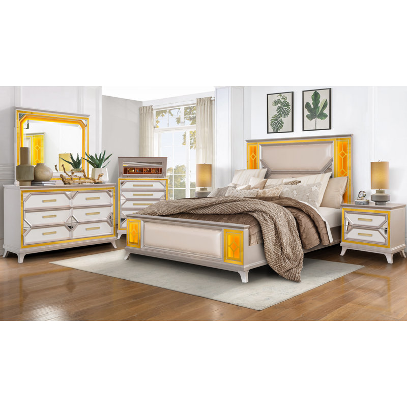 Ensemble de chambre à coucher 4 pièces Engleman, Roi