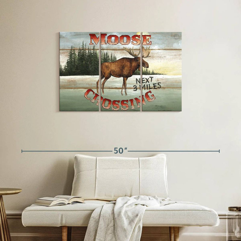 Moose Crossing I Wall Sign, 24" H x 38" W